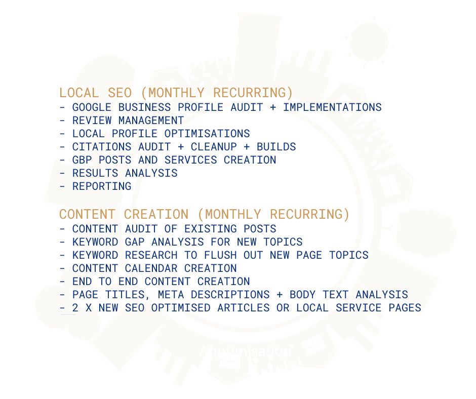 Property SEO Monthly Local SEO Optimisation